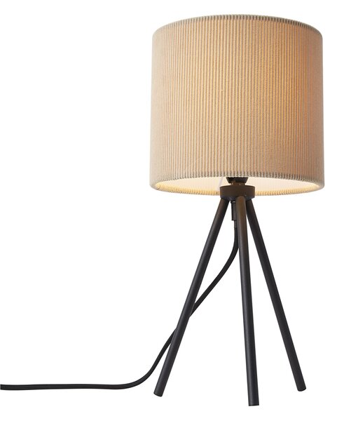 Nowoczesna lampa stołowa na trójnogu taupe z aksamitnym abażurem - Luz