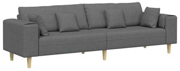 Sofa 4-osobowa z oddychajÄ cÄ tkaninÄ w kolorze ciemnoszarym