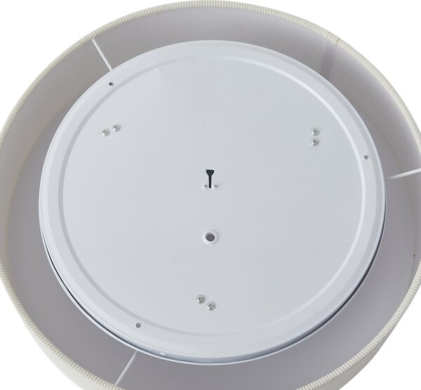 Nowoczesna lampa sufitowa biała z aksamitnym abażurem 46 cm 3-źródła światła - Luz