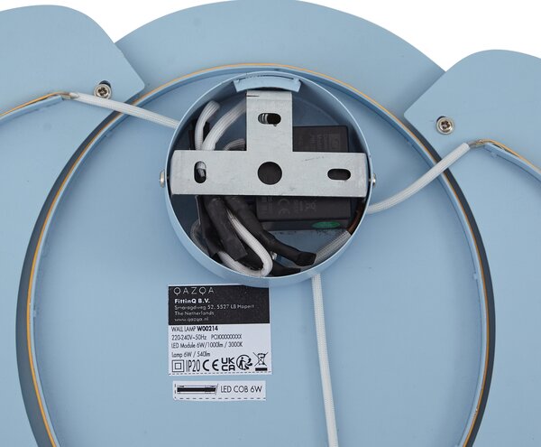 Dziecięca lampa ścienna niebieska z LED z 3-stopniowym ściemnianiem - Ellie the Elephant