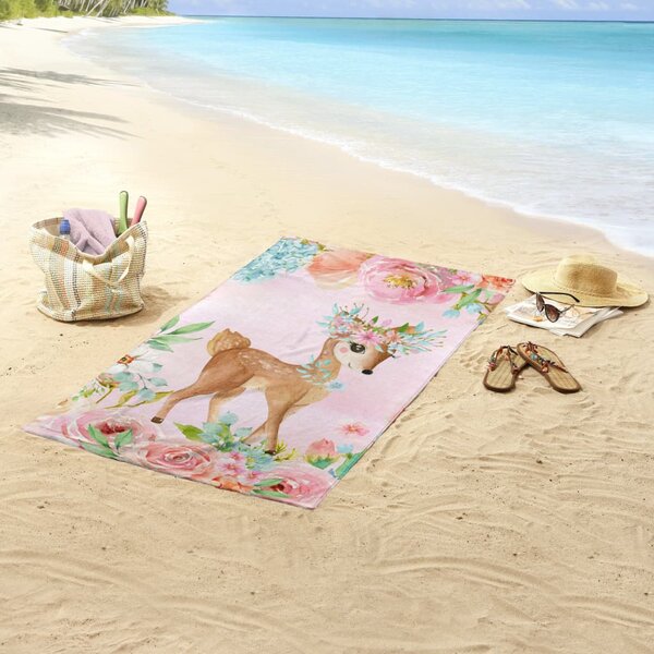 Good Morning Ręcznik plażowy SWEET, 75x150 cm, różowy