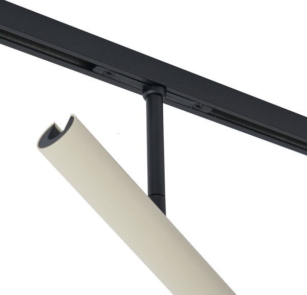 Nowoczesny system szynowy czarny z 6 beżowymi reflektorami 1-fazowymi - Slimline Avery