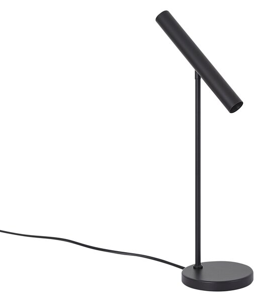 Nowoczesna lampa stołowa czarna z wbudowaną diodą LED i ściemniaczem dotykowym - Neva