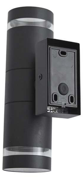 Nowoczesna lampa ścienna zewnętrzna czarna 2-punktowa IP44 - Dubbla