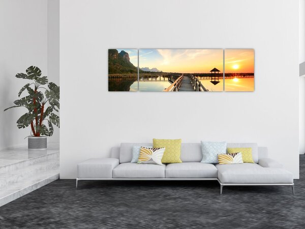 Obraz drewnianego molo (170x50 cm)