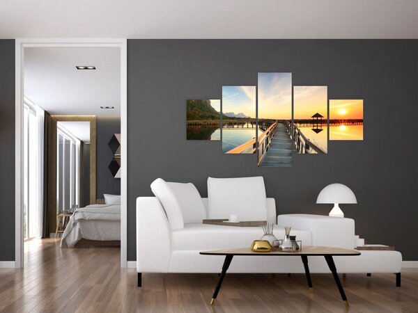 Obraz drewnianego molo (125x70 cm)