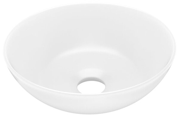 Umywalka łazienkowa, ceramiczna, matowa biel, okrągła
