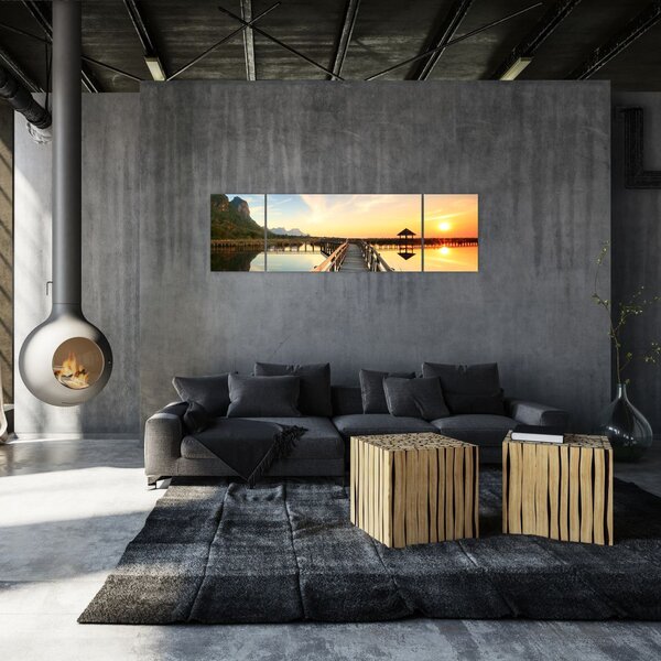 Obraz drewnianego molo (170x50 cm)