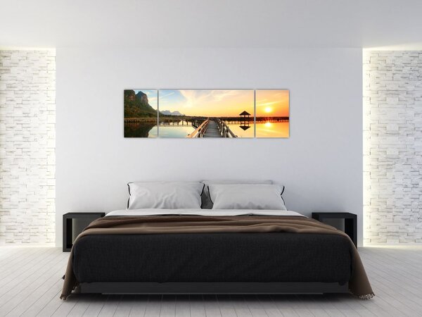 Obraz drewnianego molo (170x50 cm)