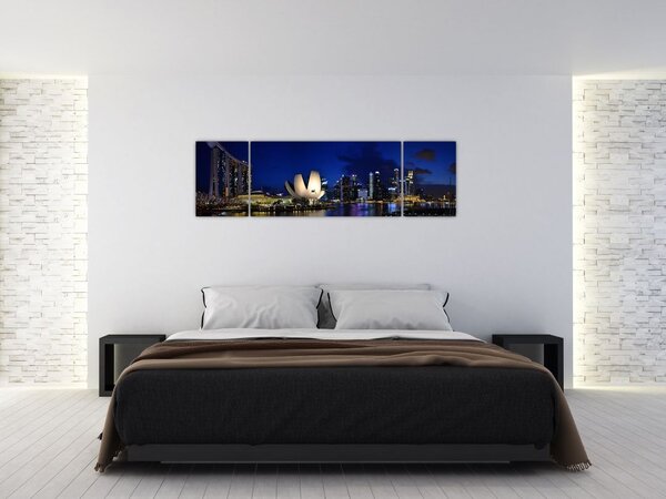 Obraz Singapuru nocą (170x50 cm)