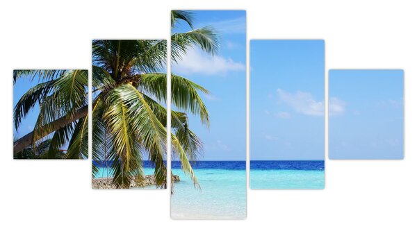 Obraz palmy na plaży (125x70 cm)