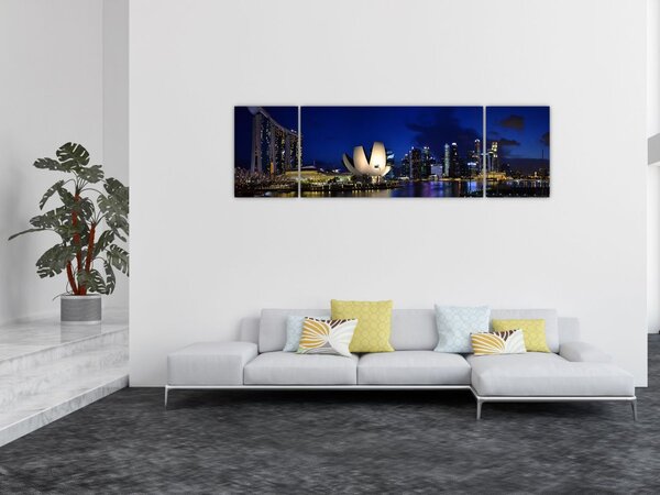 Obraz Singapuru nocą (170x50 cm)