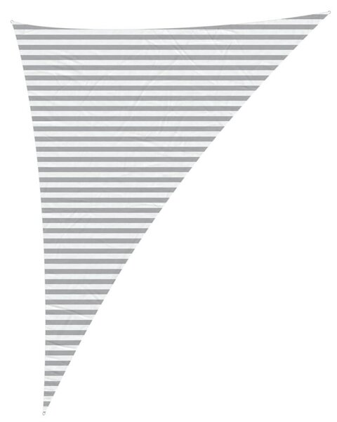 Żagiel przeciwsłoneczny jasnoszary i biały. 4 x 5 x 6,4 m