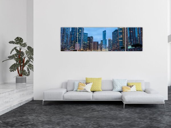 Obraz miasta nocą (170x50 cm)