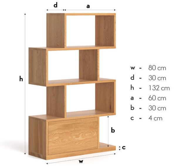 Regał drewniany Domino Dąb 80 cm