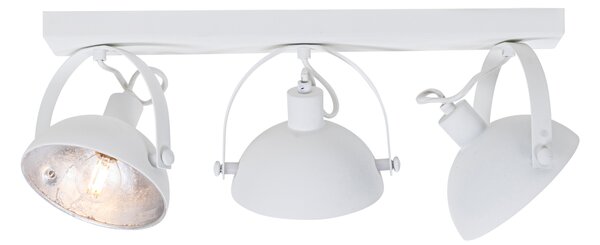 Industrialna lampa sufitowa biała ze srebrnym 3-punktowym oświetleniem regulowanym - Magnax
