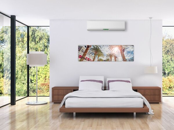 Obraz - palmy z basenem (170x50 cm)
