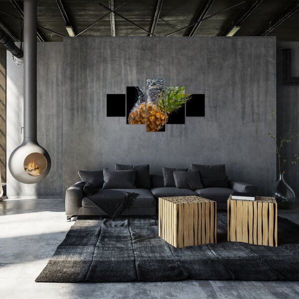 Obraz ananasa w wodzie (125x70 cm)