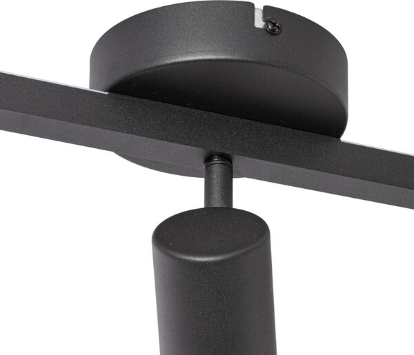 Czarny reflektor sufitowy GU10 50 mm 3-punktowy z podświetleniem i przełącznikiem 3-stopniowym - Back Up
