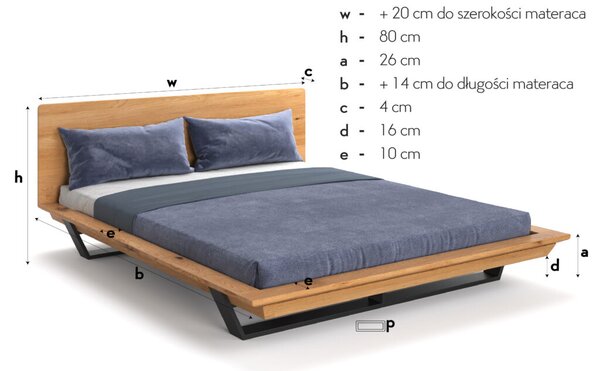 Łóżko z litego drewna Nova Slim Buk 160x200 cm Danzz