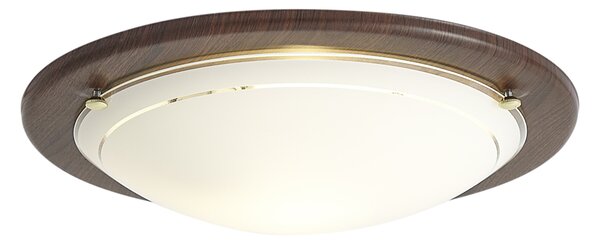 Klasyczna lampa sufitowa z drewna orzechowego z białym szkłem - Mesiac