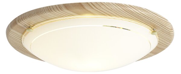 Klasyczna lampa sufitowa naturalna z białym szkłem - Mesiac