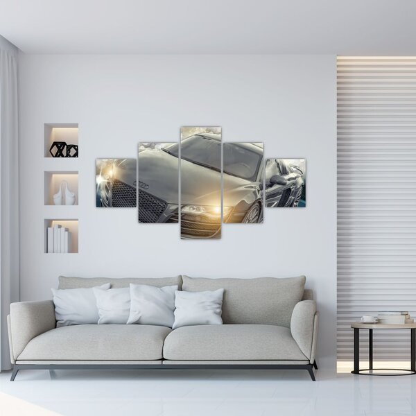 Obraz samochodu Audi - szary (125x70 cm)