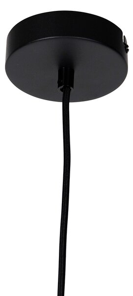 Rustykalna lampa wisząca czarna z beżowym kloszem 50 cm - Combi 1