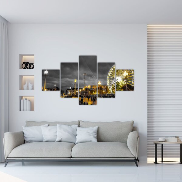 Obraz diabelskiego młyna o zmierzchu (125x70 cm)