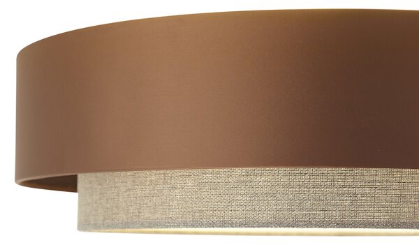 Nowoczesna lampa sufitowa ciemny brąz z taupe 50 cm 3-źródła światła - Drum Duo