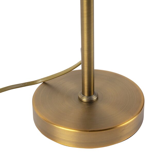 Lampa stołowa brązowa z zielonym aksamitnym abażurem 35 cm - Parte