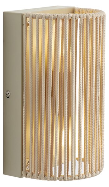 Lampa ścienna Japandi beżowa z liną IP44 - Jayla