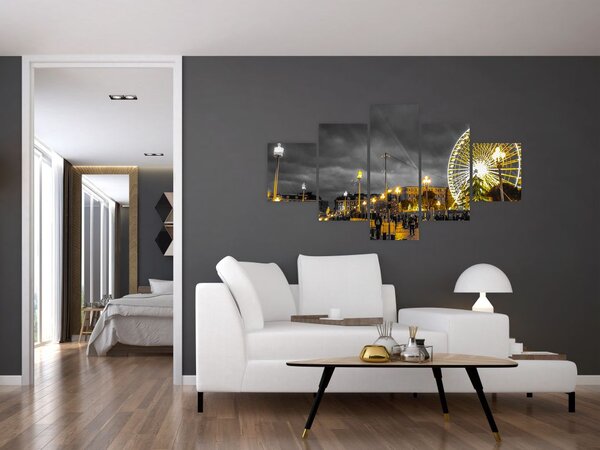 Obraz diabelskiego młyna o zmierzchu (125x70 cm)