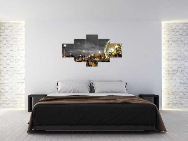 Obraz diabelskiego młyna o zmierzchu (125x70 cm)