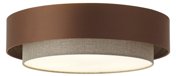Nowoczesna lampa sufitowa ciemny brąz z taupe 50 cm 3-źródła światła - Drum Duo