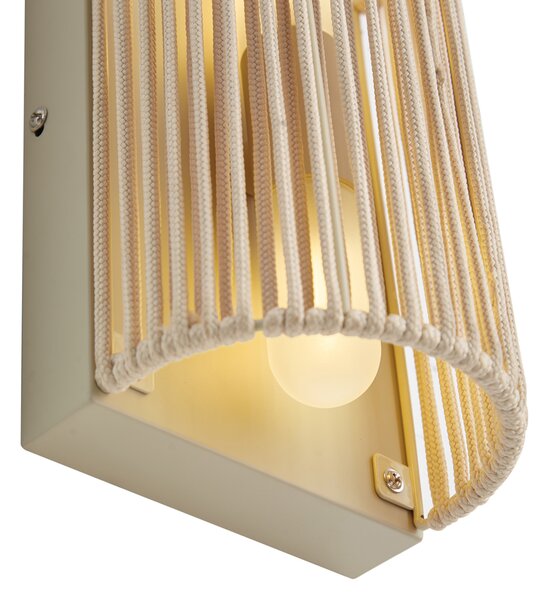 Lampa ścienna Japandi beżowa z liną IP44 - Jayla