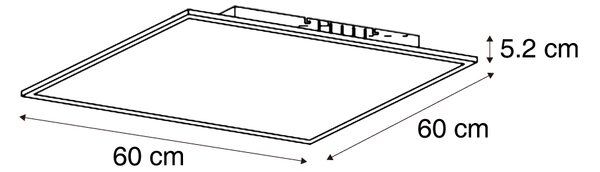 Panel LED Czarny Kwadratowy z Diodami LED z 3-stopniową regulacją jasności - Reeves
