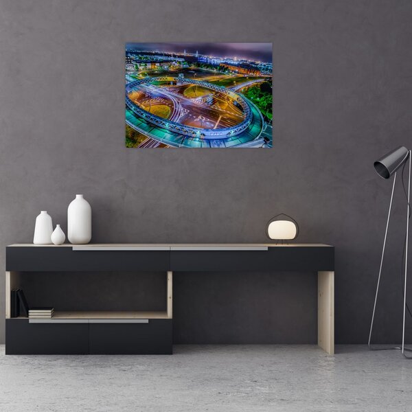 Obraz - nocna panorama miasta (70x50 cm)