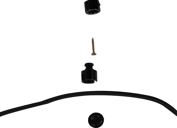 Lampa wisząca czarna z brązowym kloszem i białym wnętrzem 31,5 cm 3-punktowa - Cava