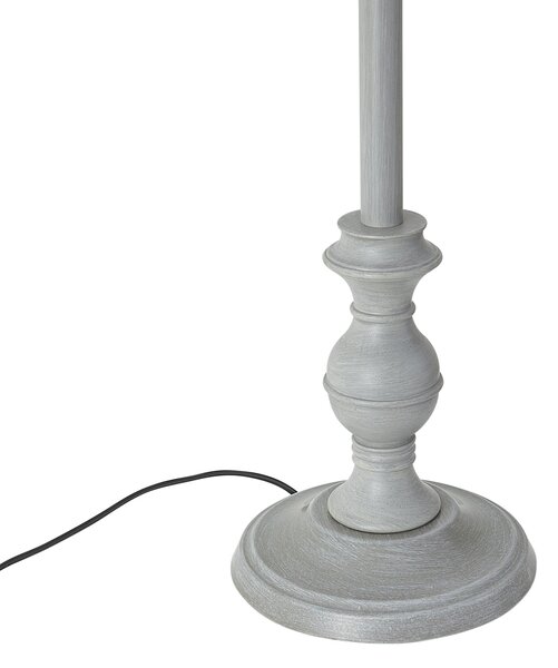 Lampa podłogowa czarna z kwiatowym abażurem i białym wnętrzem 45 cm - Classico
