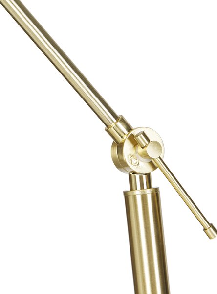 Lampa podłogowa złota regulowana z pomarańczowym kloszem i złotym wnętrzem 50 cm - Editor