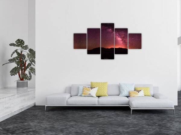 Obraz różowej Drogi Mlecznej (125x70 cm)