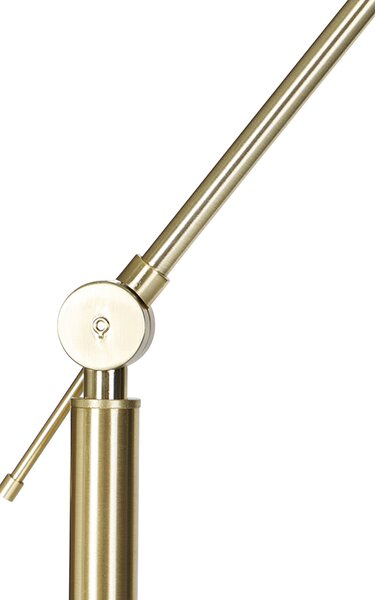 Lampa podłogowa złota regulowana z pomarańczowym kloszem i złotym wnętrzem 50 cm - Editor