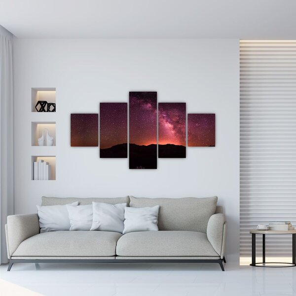 Obraz różowej Drogi Mlecznej (125x70 cm)