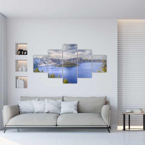 Obraz górskiego jeziora (125x70 cm)