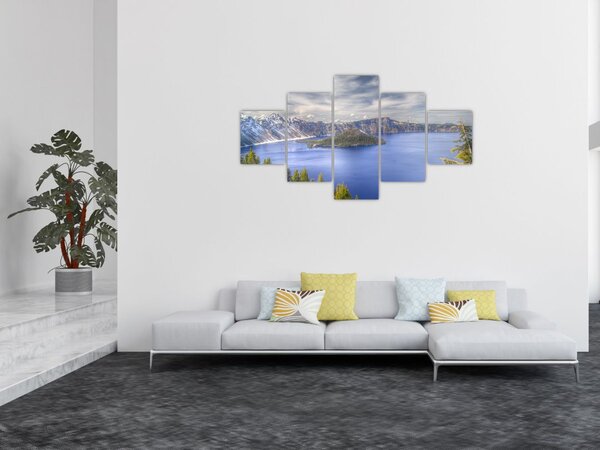 Obraz górskiego jeziora (125x70 cm)