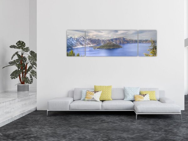Obraz górskiego jeziora (170x50 cm)