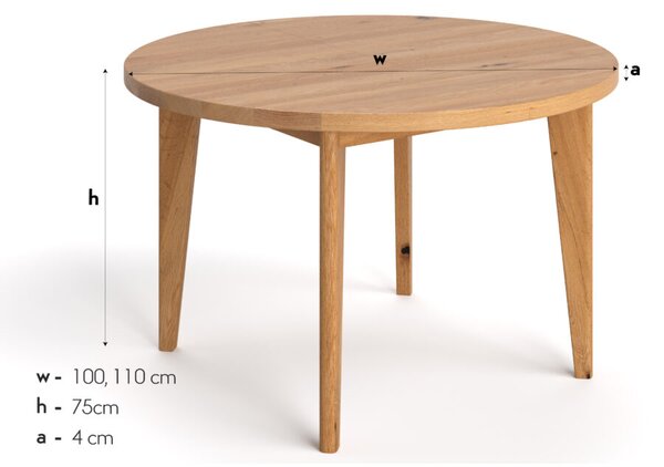 Stół okrągły Luna Buk 100 cm