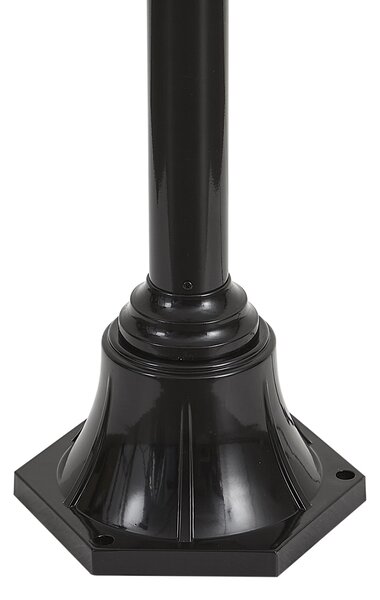 Nowoczesna lampa zewnętrzna czarna z miedzią 235 cm 3-źródła światła IP44 - Kansas