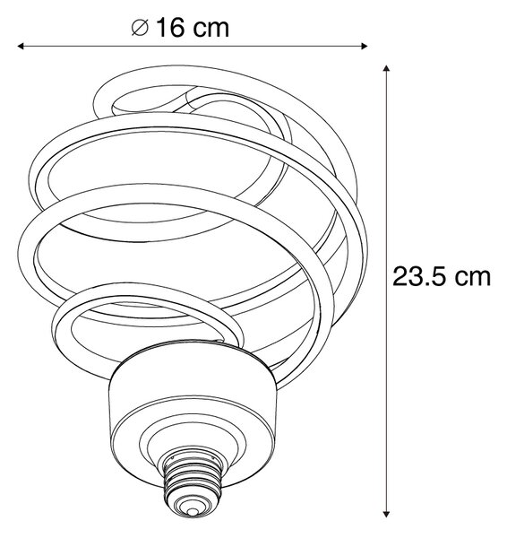 Żarówka dekoracyjna LED E27 Czarna Spiralna 6W 370 lm 3000K